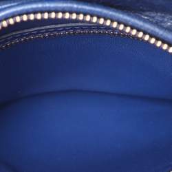 Pre Owned Dior Blue Ostrich Medium Lady Dior Tote