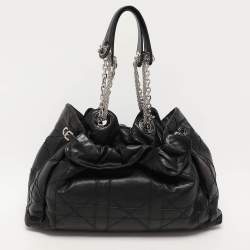 Pre Owned Dior Black Cannage Leather Le Trente Hobo
