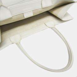 Pre Owned Christian Dior Black White Book Medium Leather Tote Bag