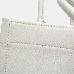 Pre Owned Christian Dior Black White Book Medium Leather Tote Bag