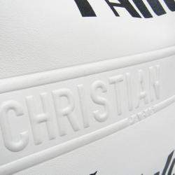 Pre Owned Christian Dior Black White Book Medium Leather Tote Bag