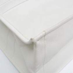 Pre Owned Christian Dior Black White Book Medium Leather Tote Bag