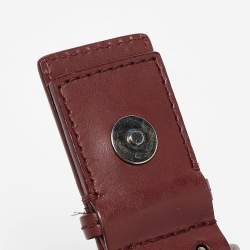 Pre Owned Dior Burgundy Snakeskin and Leather Buckle Flap Shoulder Bag