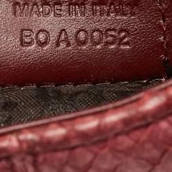 Pre Owned Dior Burgundy Snakeskin and Leather Buckle Flap Shoulder Bag