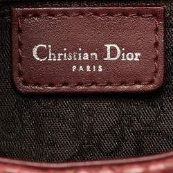 Pre Owned Dior Burgundy Snakeskin and Leather Buckle Flap Shoulder Bag