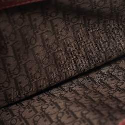 Pre Owned Dior Burgundy Snakeskin and Leather Buckle Flap Shoulder Bag