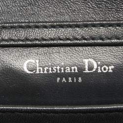 Pre Owned Dior Silver Cannage Patent Leather Baby Diorama Chain Bag