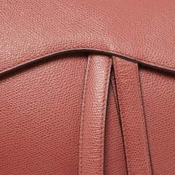 Pre Owned Dior Pink Leather Saddle Bag