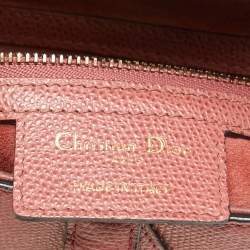 Pre Owned Dior Pink Leather Saddle Bag