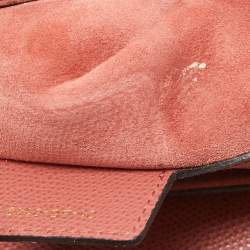 Pre Owned Dior Pink Leather Saddle Bag