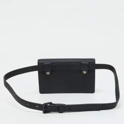 Dior Black Leather Saddle Flap Belt Bag