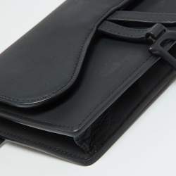 Dior Black Leather Saddle Flap Belt Bag