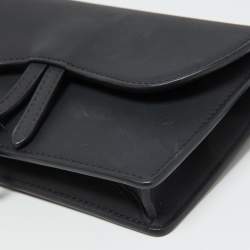 Dior Black Leather Saddle Flap Belt Bag