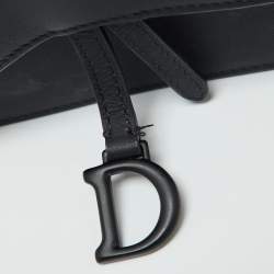 Dior Black Leather Saddle Flap Belt Bag