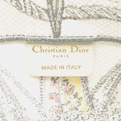 Christian Dior White Multicolor Jacquard Dior Reve D'Anfini Book Tote Bag