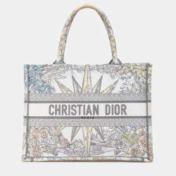 Christian Dior White Multicolor Jacquard Dior Reve D'Anfini Book Tote Bag
