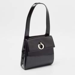 Dior Black Patent Leather Flap Tote