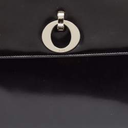 Dior Black Patent Leather Flap Tote