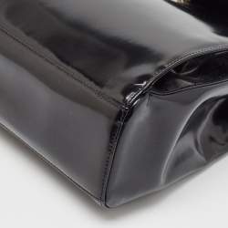 Dior Black Patent Leather Flap Tote