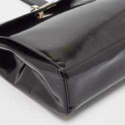 Dior Black Patent Leather Flap Tote