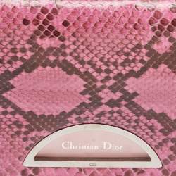 Pre Owned Dior Pink Leather and Python Malice Shoulder Bag