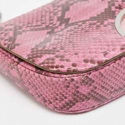 Pre Owned Dior Pink Leather and Python Malice Shoulder Bag