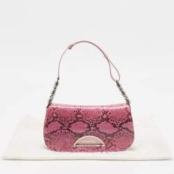 Pre Owned Dior Pink Leather and Python Malice Shoulder Bag