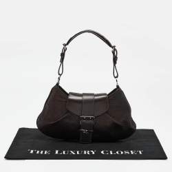 Pre Owned Dior Brown Leather and Python Vintage Baguette Bag