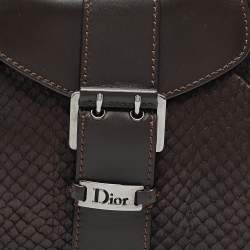 Pre Owned Dior Brown Leather and Python Vintage Baguette Bag