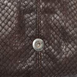 Pre Owned Dior Brown Leather and Python Vintage Baguette Bag