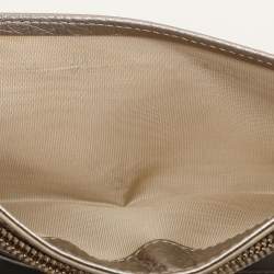 Pre Owned Dior Metallic Beige Leather Diorama Wallet on Chain