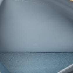 Pre Owned Dior Dust Blue Quilted Leather Caro Wristlet Clutch