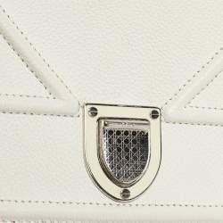 Pre Owned Dior White Cannage Leather Diorama Wallet On Chain