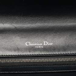 Dior Silver Leather Medium Diorama Flap Shoulder Bag