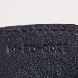 Pre Owned Dior Navy Blue Oblique Canvas and Leather Logo Charms Boston Bag