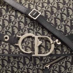 Dior Black Diorissimo Canvas and Leather CD Logo Flap Messenger Bag