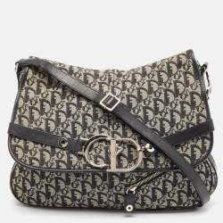 Dior Black Diorissimo Canvas and Leather CD Logo Flap Messenger Bag
