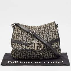 Dior Black Diorissimo Canvas and Leather CD Logo Flap Messenger Bag