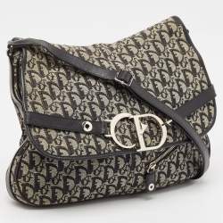 Dior Black Diorissimo Canvas and Leather CD Logo Flap Messenger Bag