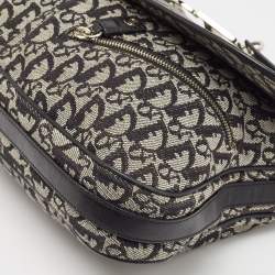 Dior Black Diorissimo Canvas and Leather CD Logo Flap Messenger Bag