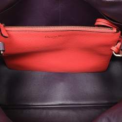 Pre Owned Dior Coral Leather Large Diorissimo Shopper Tote