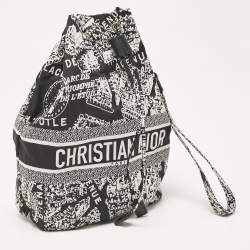 Dior Black/White Plan De Paris Nylon Diortravel Pouch