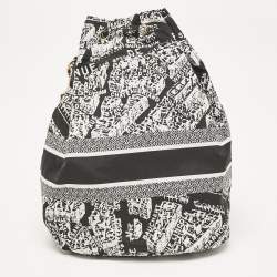 Dior Black/White Plan De Paris Nylon Diortravel Pouch