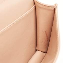 Pre Owned Dior Poudre Beige Cannage Patent Leather Lady Dior Chain Clutch