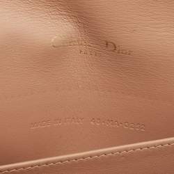Pre Owned Dior Poudre Beige Cannage Patent Leather Lady Dior Chain Clutch