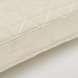 Pre Owned Dior Off White Cannage Leather Medium Lady D-Joy Tote