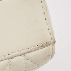 Pre Owned Dior Off White Cannage Leather Medium Lady D-Joy Tote