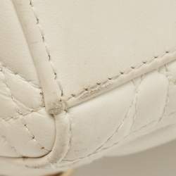 Pre Owned Dior Off White Cannage Leather Medium Lady D-Joy Tote