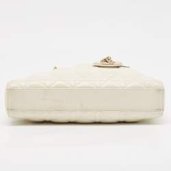 Pre Owned Dior Off White Cannage Leather Medium Lady D-Joy Tote