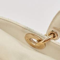 Pre Owned Dior Off White Cannage Leather Medium Lady D-Joy Tote